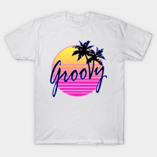Groovy Outrun Vaporwave 80's Retro Miami Vice T-Shirt